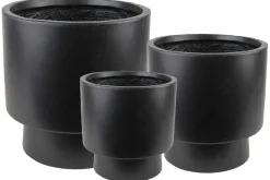 Krukkesett Fiber Svart Ø24/30/37 cm Scan-Pot