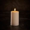 Kubbelys med 3D LED-flamme H12,5 cm