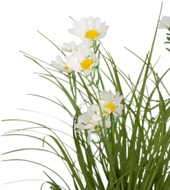 Kunstgress med margerittblomster 50 cm