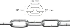 Langlenket kjetting 5 mm x 5 meter