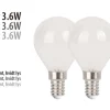 LED-kronepærer 3,6 W E14 - 2 pk.