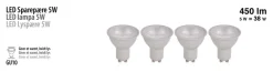 LED spotpære GU10 5W SMD 4-pk