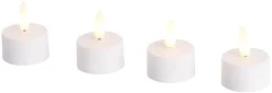 LED-telys m/3D flamme 4 stk.