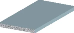 Listprofil flat sølv - 2 x 25 mm x 1 meter