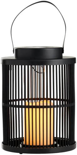 Lykt med solcelle svart 18 x 18 x 25 cm - Garden®