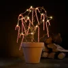 Lyskjede med julestokker med 20 LED og timer 1,9 meter