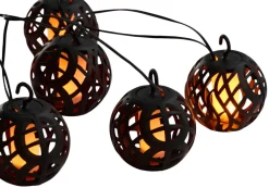 Lyslenke m/8 kuler med flammeeffekt 4,1 meter - Garden®