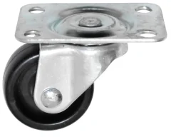 Møbelhjul dreibart med plate svart 30 mm