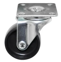 Møbelhjul dreibart med plate svart 50 mm
