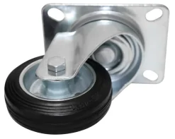 Møbelhjul dreibart med plate svart 80 mm