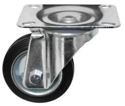Møbelhjul dreibart med plate svart 80 mm