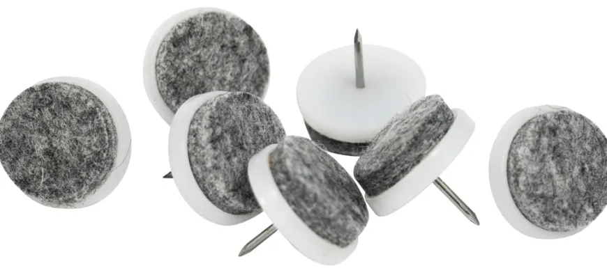 Møbelknotter med spiker Ø24 mm grå - 24 stk.