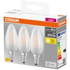Osram LED Base mignon E14 4 W 3-pk