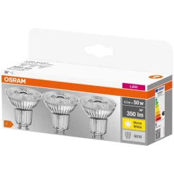 Osram LED Base PAR16 spotpære GU10 4,3W 3-pk