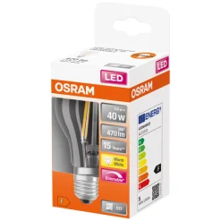 Osram LED Superstar Classic klar standard dimbar E27 5 W