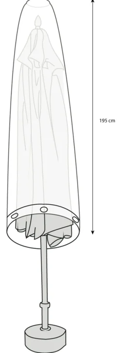 Overtrekk markedsparasoll klar plast 195 cm - Sunlife®