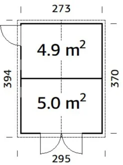 Palmako redskapsbod Aksel 3 - 9,9 m² 273 x 370 cm