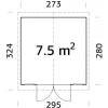 Palmako redskapsbod Aksel 2 - 7,5 m² 273 x 280 cm