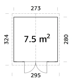 Palmako redskapsbod Aksel 2 - 7,5 m² 273 x 280 cm