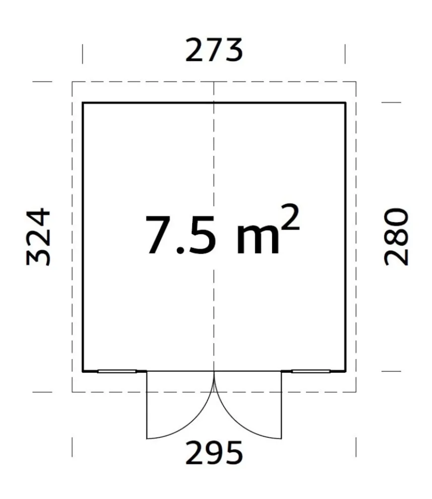 Palmako redskapsbod Aksel 2 - 7,5 m² 273 x 280 cm