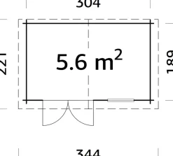 Palmako redskapsbod Lotta 5,6 m² 320 x 205 cm