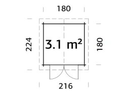 Palmako redskapsbod Peter 2 – 192 x 192 cm