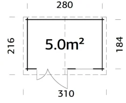 Palmako redskapsbod Peter 3 296 x 200 cm