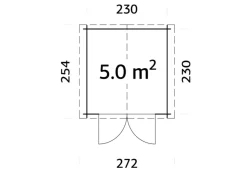 Palmako redskapsbod Petra 1 – 250 x 250 cm