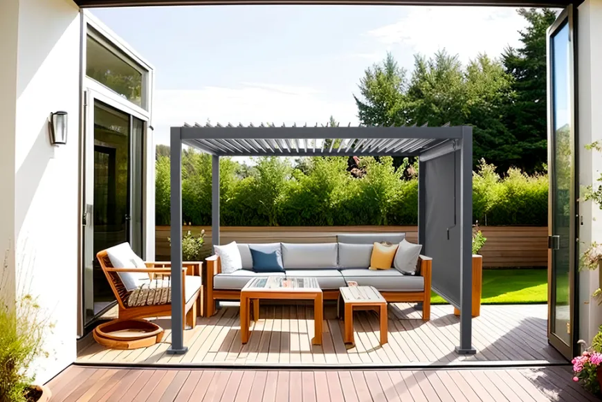 Pergola 3 x 3 x 2,3 meter mørkegrå