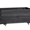 Plantekasse på hjul svart 94 x 54 x 45 cm