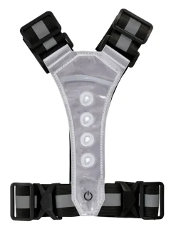 Refleksvest med LED svart/grå - Bikezone
