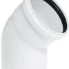 Rørbøyning hvit PP 50 x 45 gr