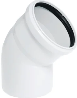 Rørbøyning hvit PP 50 x 45 gr