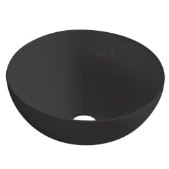 Rund servant i porselen frittstående/toppmontert svart Ø40 cm