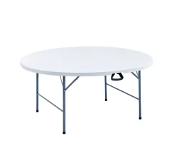 Sammenleggbart bord Ø160 cm plast/stål hvit – Sunlife®