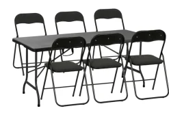 Sammenleggbart bord metall/plast 180 x 75 cm svart