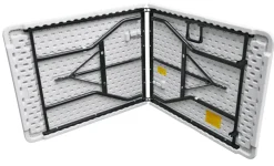 Sammenleggbart bord stål/plast 180 x 75 cm hvit