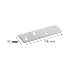 Skjøtejern 75 x 20 mm - 2 stk.