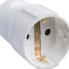 Skjøtekontakt nylon m/jord hvit