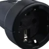 Skjøtekontakt pvc m/jord svart