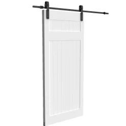 Skyvedørssett retro svart med 2 meter skinner