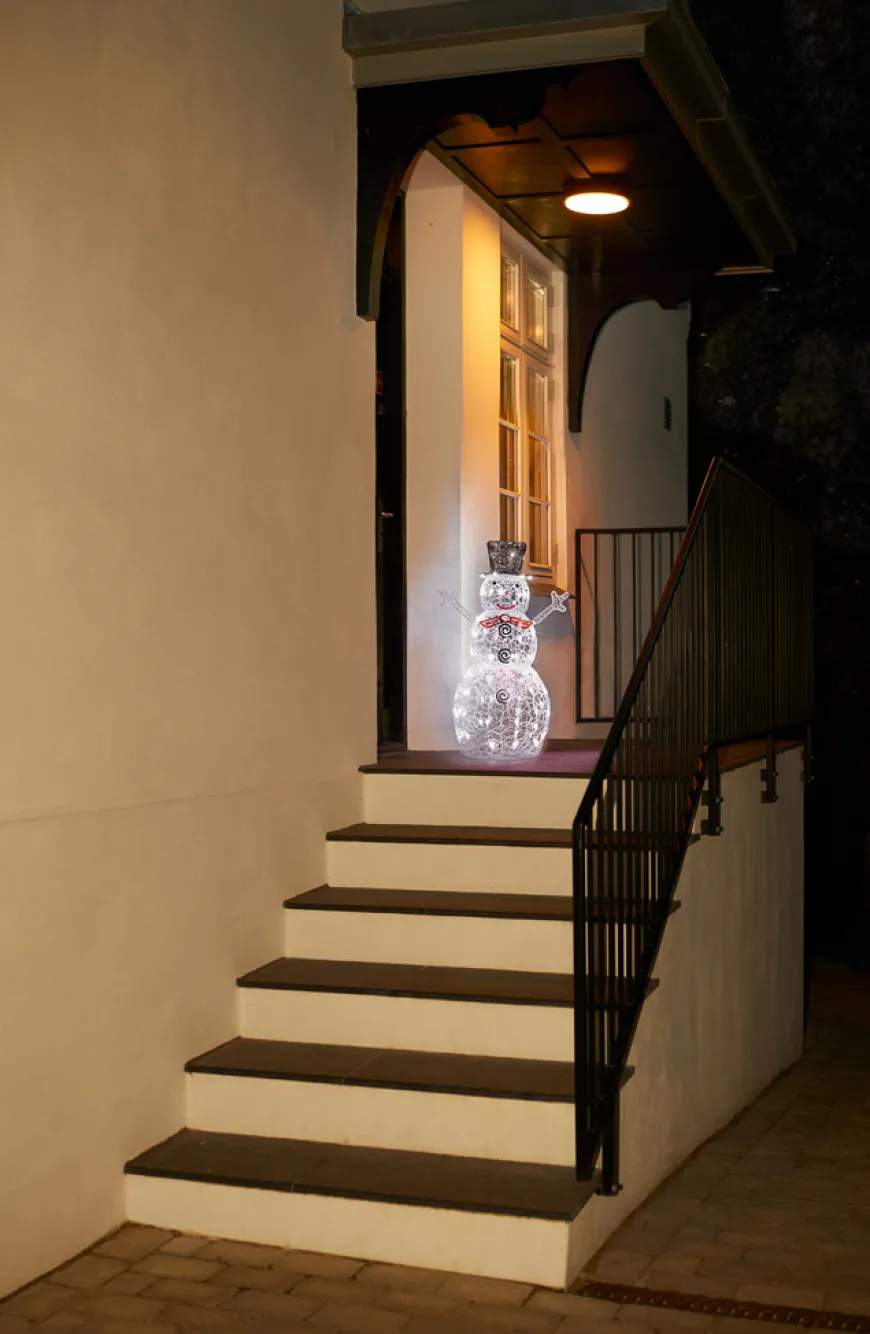 Snømann akryl med 80 LED H90 cm
