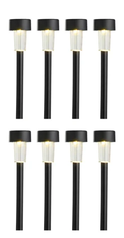 Solcellelamper til hagen svart H35,5 cm 8-pk. - Garden®