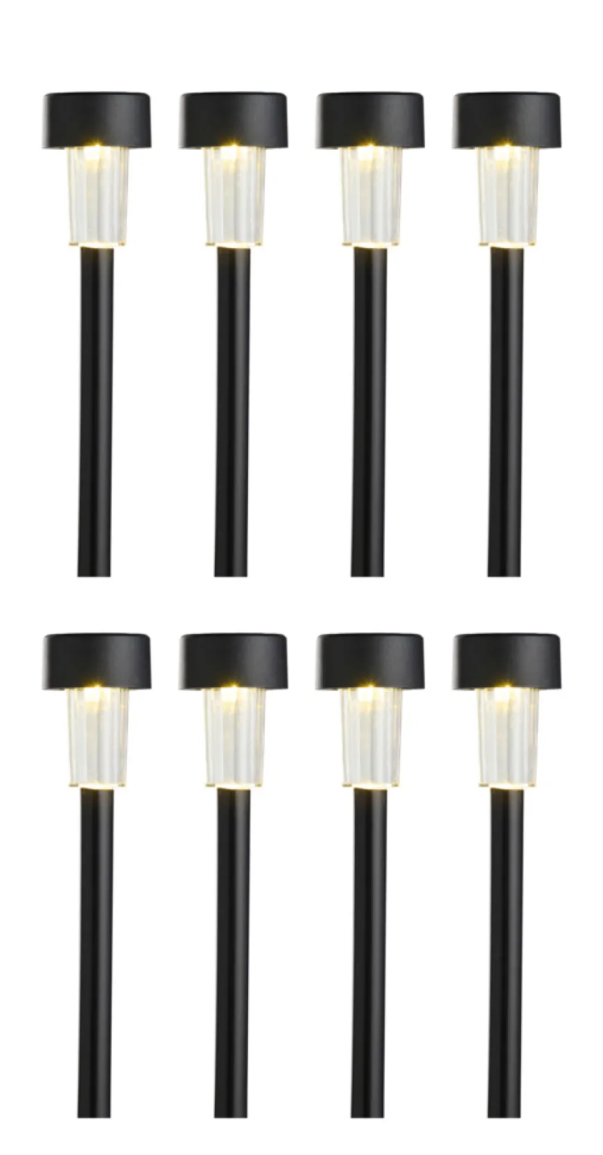 Solcellelamper til hagen svart H35,5 cm 8-pk. - Garden®