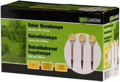 Solcellelamper Ø8 x H34 cm 3-pk. - Garden®