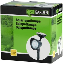 Solcellelampe Spotlight svart 19 cm - Garden®