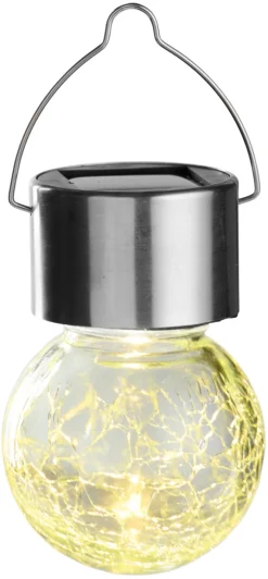 Solcellepære glass/metall Ø6 cm 3-pk. - Garden®