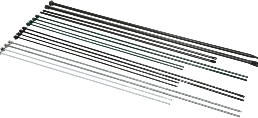 Stagstolpe svart Ø8 mm x 110 cm