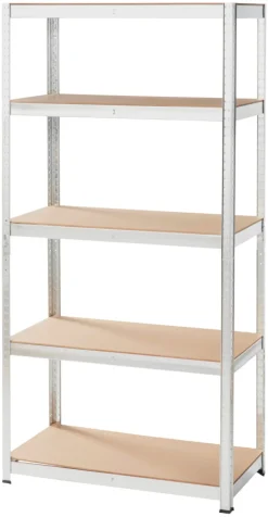 Stålreol galvanisert m/5 hyller - 90 x 180 x 45 cm