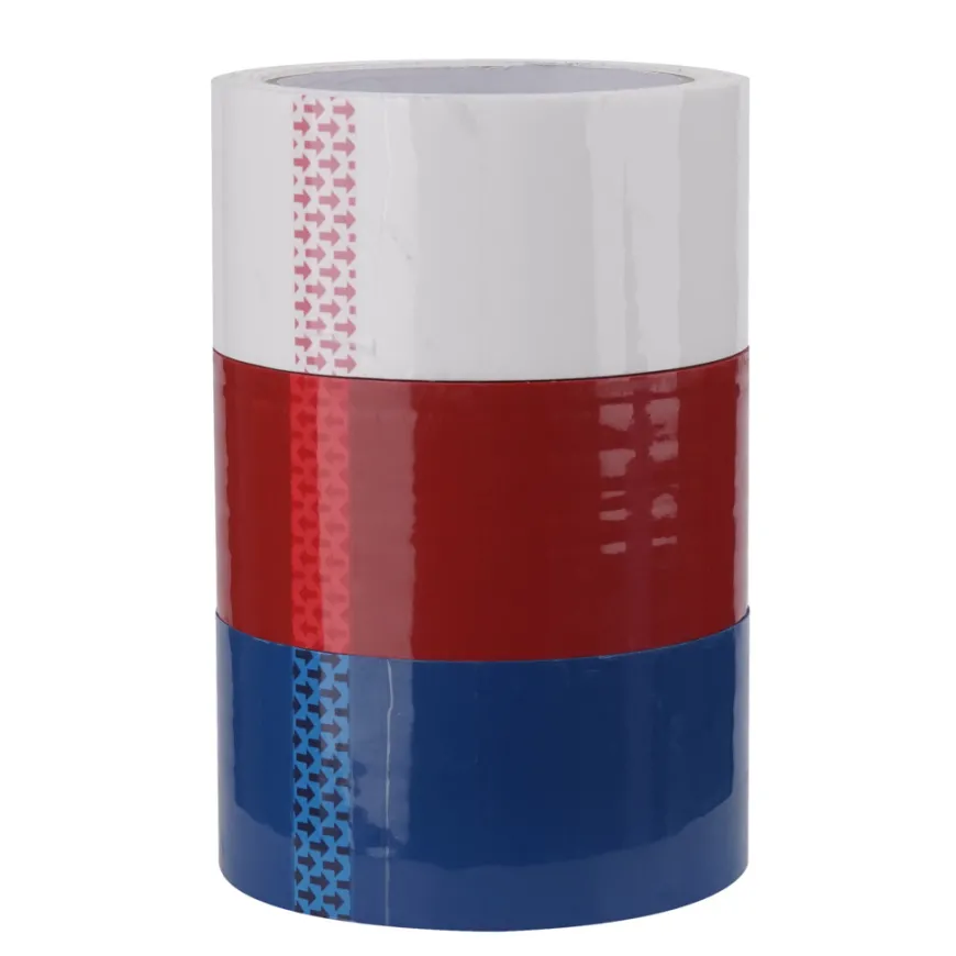 Tape hvit/rød/blå 50 mm x 66 meter 3-pk.